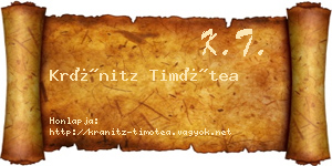 Kránitz Timótea névjegykártya
